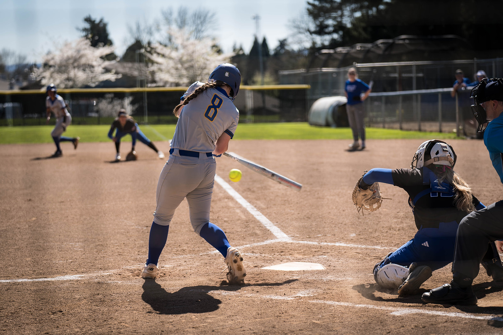 Softball splits two doubleheaders